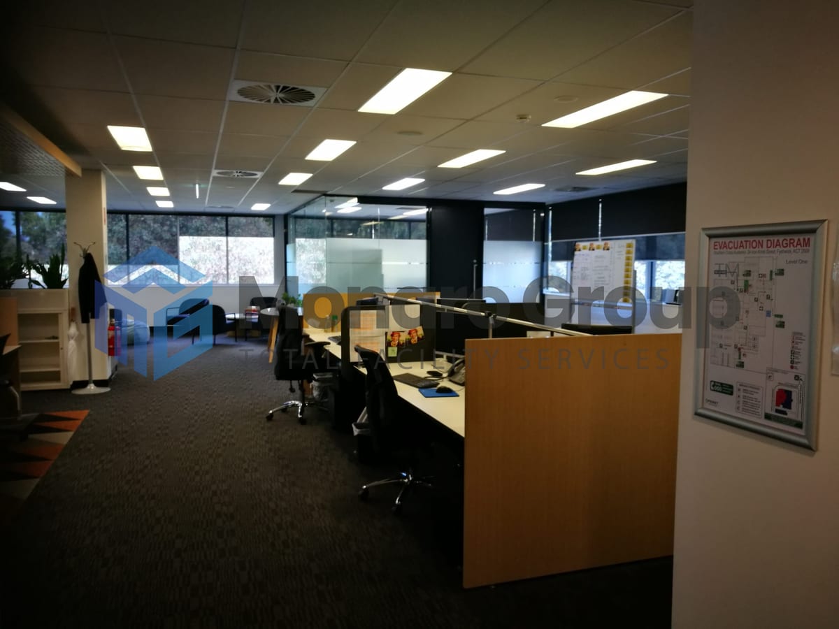 Commercial cleaner following a detailed hygiene process
